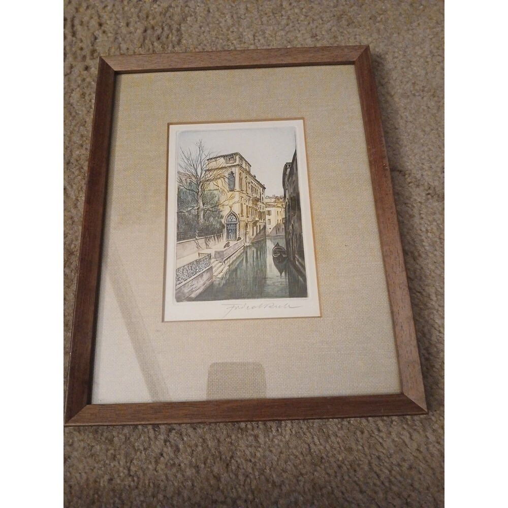 Friedi Rull  Australian Artist Lithograph  Signed  Mat/  Framed 10.5"  X  12"